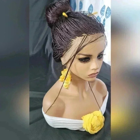 Braided full  Lace Wig Micro millions braids, medium, #99j red wine N… - Picture 10 of 17